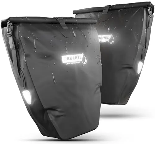 Büchel Fahrradtasche für Gepäckträger, 2er Set, 100% wasserdicht