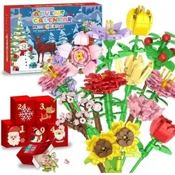 Adventskalender Blumen Bausteine für Kinder 2025
