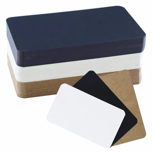 Stück Blanko Kraftpapier Karten, 9 x 5,2 cm Karteikarten, Schwarz/Weiß/Braun Visitenkarten Papier, für DIY, Schule, Büro und Vokabellernen 180