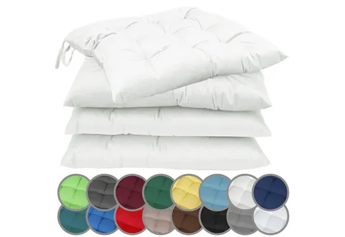 NatureMark 4er Set Stuhlkissen 40x40 cm – Komfortable Sitzkissen für Innen & Außen - Hochwertige Stuhlkissen für Garten und Zuhause, schadstoffgeprüft nach Öko-Tex Standard 100. Waschbar bei 30°C, robust und langlebig – der perfekte Komfort für jeden Anlass!