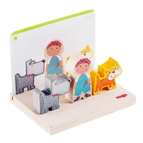 HABA 306707 - Stapelspielzeug Bauernhof, Steck - & Stapelspiel ab 2 Jahren, Made in Germany