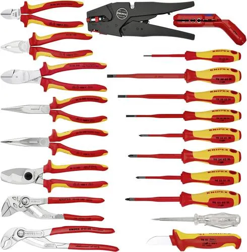 Knipex Werkzeugkoffer Vision 24 Elektro 20-teilig - Werkzeugkoffer für Elektriker, VDE zertifiziert und bestückt mit 20 hochwertigen Werkzeugen. Robustes ABS-Material und ergonomischer Tragegriff bieten höchste Stabilität und Komfort.