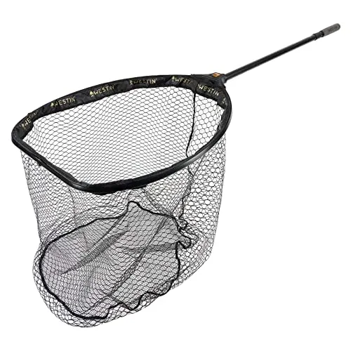 Westin W3 C&R Foldable Landing Net XL - Teleskopischer Raubfischkescher 75x83x85cm - Angelnetz für Raubfischangeln mit klappbarem Kopf und teleskopischem Griff. Robustes Netzmaterial sorgt für Langlebigkeit und schonendes Fangen.