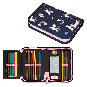 Herlitz Federmäppchen Dreamy Unicorn 19-teilig - Befülltes Federmäppchen mit traumhaftem Einhorn-Motiv, perfekt für Schule und Freizeit. Ideal für kreative Köpfe und kleine Abenteurer.