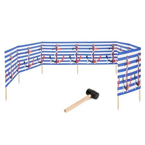 Garronda Windschutz Strand Sichtschutz 10m lang mit Gummihammer GAEX001