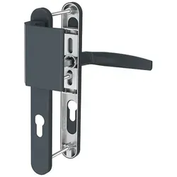 MS Beschläge Türdrücker 72mm Schmalrahmengarnitur Anthrazit - Hochwertige Türdrücker Garnitur in trendigem Anthrazit RAL7016, ideal für moderne Türen. Mit dreifacher Verschraubung für optimale Stabilität und Langlebigkeit, passend für DIN links und rechts.