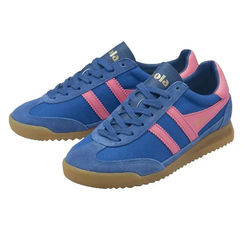 Gola Sneaker Tornado 2025 saphirblau/pink Damen - Sneaker mit leichter Keilgummisohle und robustem Nylon-Obermaterial, ideal für trendbewusste Damen, die den Old-School-Stil lieben.