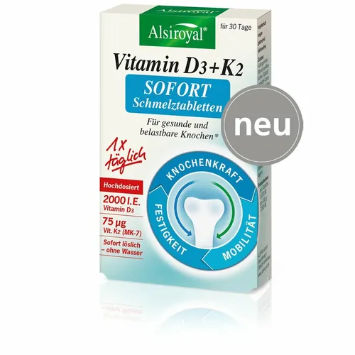 Produktbild Alsiroyal Vitamin D3+K2 Sofort Schmelztabletten, 30 Stück