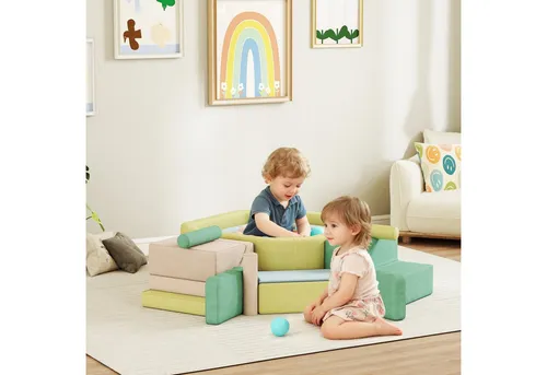AIYAPLAY Schaumstoff Bausteine Kinder 15er-Set - Indoor Klettergerüste für Kinder, fördert spielerisch Kreativität und Koordination mit 200 farbenfrohen Bällen für aufregende Abenteuer.