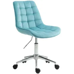 SVITA Schreibtischstuhl MICKY, Hellblau - Bürostuhl für Kinder, höhenverstellbar und gepolstert mit Samtbezug, ideal für ein komfortables und stylisches Arbeitsumfeld.
