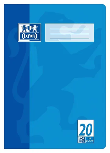 Oxford Schulheft DIN A4 Lineatur 20 / blanko 16 Blatt