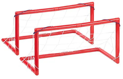 Playtastic Fußballtor: 2er-Set Tore, je mit Netz, ideal für Luftkissen-Fußball, Hockey u.v.m. (Fußball-Air-Hockey-Tore, Fußballtor Kinder, Ball)