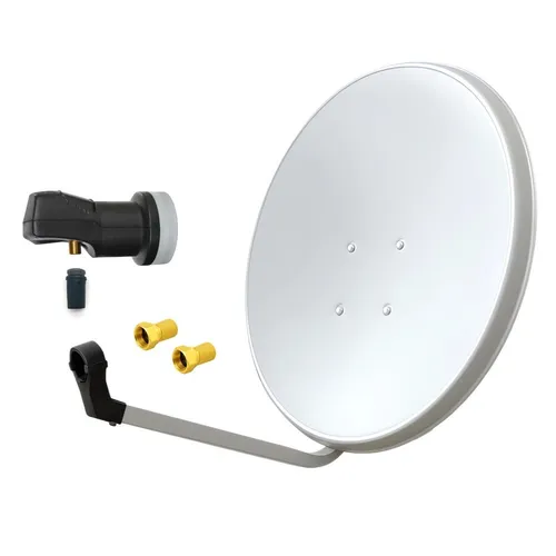 ARLI 60cm HD Sat Anlage mit Single LNB - Ideal für Astra 19,2° und Hotbird 13°: Diese 60cm SAT-Antenne bietet hervorragenden Empfang und ist perfekt für Zuhause, Garten oder Camping. Genießen Sie UHD 4K TV überall!