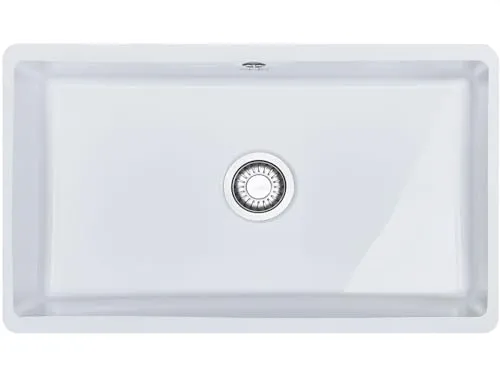 FRANKE KUBUS KBK 110-70 Unterbauspüle / Keramik / Glacier / Druckknopf / 80 cm - Weiß