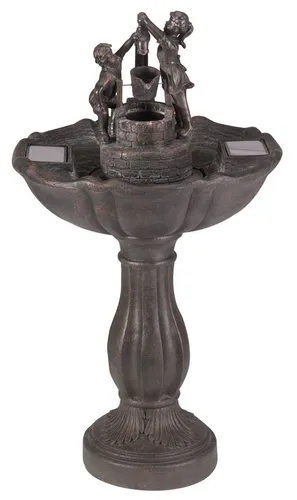 Solar-Wasserspiel & Vogeltränke mit Kippkübel 84 cm - Spring- & Zierbrunnen, umweltfreundlich betrieben und ideal für die Verschönerung von Garten und Terrasse.