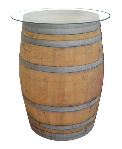 Temesso Stehtisch 225L Weinfass mit Glasplatte von Temesso
