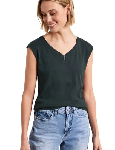 Damen Shirt mit gerundetem V-Ausschnitt