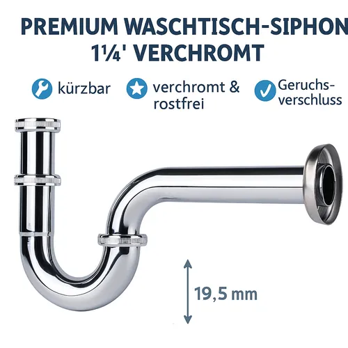 Siphon Sifon Verchromt 1/4