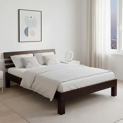 Krok Wood Massivholzbett Julia – Dunkle Eiche (90 x 200 cm) von Krok Wood