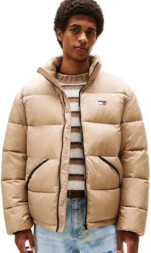 Tommy Jeans Herren Pufferjacke Vail mit Stehkragen, Beige (Coastal Taupe), M