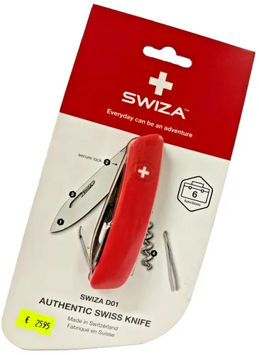 Schweizer Taschenmesser D01 SWIZA Klappmesser ROSTFREI in Rot