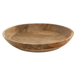 Holzteller rund Obstteller Dekoschale H6cm modern schlicht Mangoholz massiv : ø 30 cm