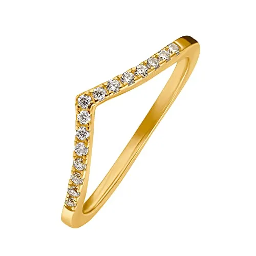 Heideman Ring Nele Damen aus Edelstahl silber gold farbend Damenring für Frauen mit Stein weiss poliert