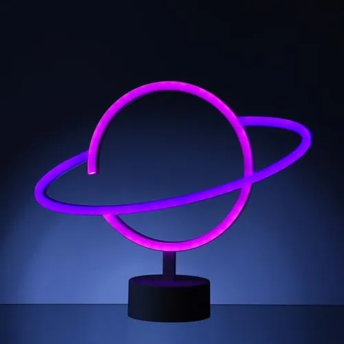 MARELIDA LED Neon Figur (Planet) - Moderne Dekoleuchte mit LED-Lichtschläuchen, energieeffizient und flexibel einsetzbar