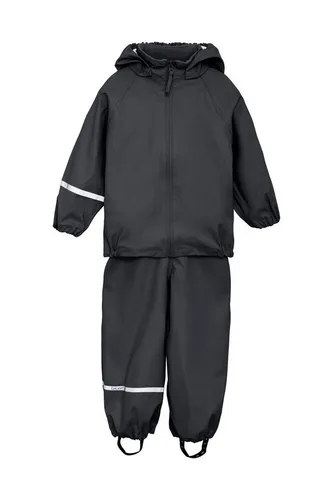 CeLaVi Unisex Kids Basic Recycle PU Rainwear Set, Dark Navy, 90 - Regenjacken & -mäntel für Mädchen, mit versiegelten Nähten und abnehmbarer Kapuze für optimalen Wetterschutz und Komfort.