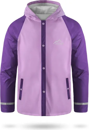 normani Kinder Regenjacke Teelin rosa XS - Wasserdichte und winddichte Kinder Regenjacke aus 100% Polyester, ideal für Outdoor-Aktivitäten. Atmungsaktiv mit 5000 mm Wassersäule und reflektierenden Details für zusätzliche Sicherheit.