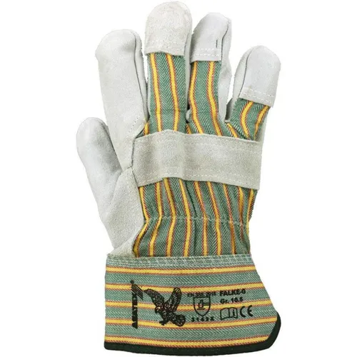 ASATEX Lederhandschuhe FALKE-G mit gummierter Stulpe - Hochwertige Schutzhandschuhe aus Rindspaltleder, atmungsaktiv und robust. Ideal für den professionellen Einsatz, im praktischen Set mit 12 Paar in Größe 10,5.