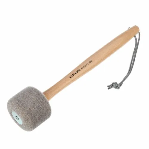 Gewa 822080 Schlägel für Große Trommel - Schlägel mit mittelhartem Filzkopf (70 mm) und 27,5 cm langem Holzstiel, ideal für Marching Bands und perfekte Klangqualität.