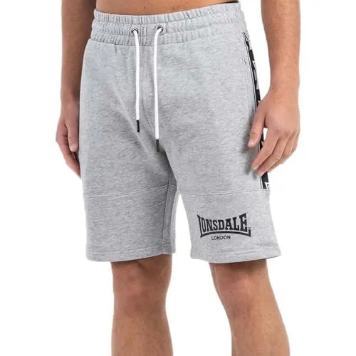 Lonsdale Scarvell Shorts M - Herren-Shorts in marl grey, schwarz und weiß, ideal für Sport und Freizeit mit einem bequemen Schnitt für optimale Bewegungsfreiheit.