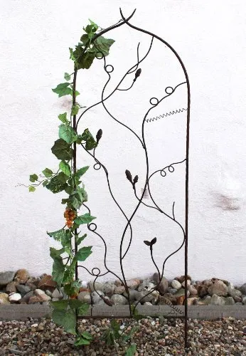 DanDiBo Rankhilfe JD2-12025 - Metall Rankgitter H-147 cm - Spaliere mit wunderschöner Gartendekoration. Aus hochwertigem Metall, antikbraun lackiert und mit Rostschutz versehen. Ideal für Kletterpflanzen und zur Verschönerung Ihres Gartens.