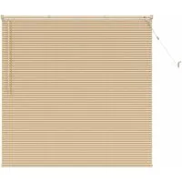 vidaXL Hellbraune Venetianer Jalousie mit Muster 150 x 140 cm - Elegante PVC-Jalousie in hellbraun, ideal für Arbeitszimmer oder Heimbüros. Bietet optimale Lichtkontrolle und Privatsphäre, kombiniert mit modernem Design und einfacher Pflege.