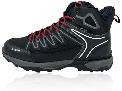 Nowaland Unisex Outdoor Winter Wanderschuhe mit Warmfutter, rutschfeste Trekking Stiefel, Wasserabweisende Softshell Schuhe für Damen & Herren