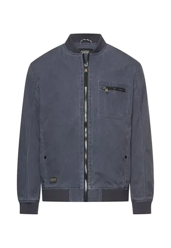 camel active Herren Blouson mit Bomberkragen - Strapazierfähiger Blouson aus Ribstop in Dunkelblau mit praktischen seitlichen Taschen. Ideal für den Alltag, Regular Fit für optimalen Tragekomfort.