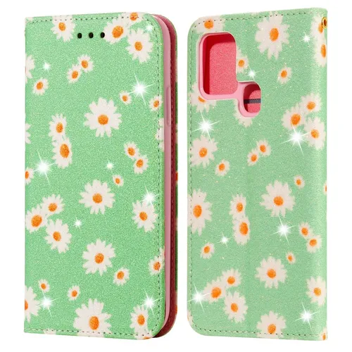 Handyhülle Schutz Case für Samsung Galaxy A21s Flip Cover Tasche Etuis Grün Neu