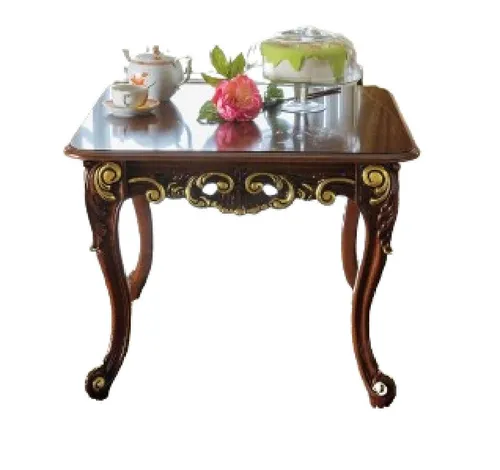 Eleganter Couchtisch aus Holz im Art déco Stil - Stylischer Couchtisch für das Wohnzimmer, aus hochwertigem Holz in Braun, mit rechteckigen Maßen von 116 x 78 x 53 cm. Ideal für ein modernes Ambiente und ohne Montageaufwand.