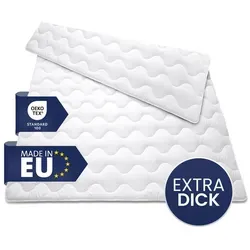 Warme Winterdecke 200x200 - Flauschige Steppdecke für Allergiker - Kuschelige Steppdecke für idealen Schlaf in jeder Jahreszeit. Besonders flauschig, strapazierfähig und waschbar bei 60°C für hygienischen Komfort.