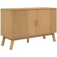 vidaXL Sideboard OLDEN Braun 114x43x73,5 cm aus Kiefer-Massivholz - Anrichten im skandinavischen Design mit reichlich Stauraum und stabilen Holzfüßen, ideal für eine stilvolle Wohnraumgestaltung.
