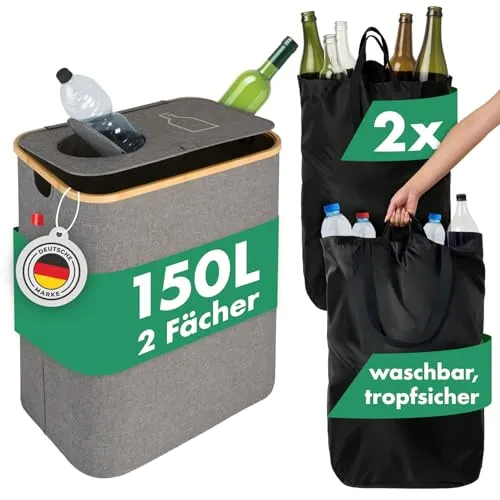 Blumtal Pflandflaschen Sammelbehälter 150L mit 2 Fächern von Blumtal