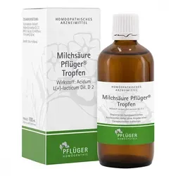 Milchsäure Pflüger® Tropfen - Homöopathisches Arzneimittel zur Unterstützung bei akuten Beschwerden. Ideal für Erwachsene und Jugendliche ab 12 Jahren, einfach anzuwenden mit einer Dosierung von bis zu 6-mal täglich.