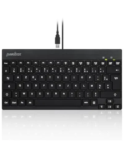 Perixx USB PERIBOARD-326 Mini-Tastatur mit Hintergrundbeleuchtung und Low-Profile-Tasten, QWERTY Italienisch