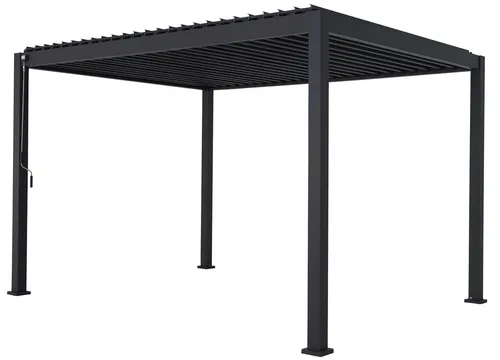 Mirador Pergola Basic 3x3,6 anthrazit - Pavillon mit hochwertigem Aluminiumrahmen in Anthrazit, ideal für stilvolle Gartenüberdachungen und Schutz vor Sonne und Regen.