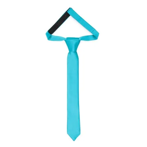 Ladeheid Kinder Krawatte für Jungen - Eleganter matter Look, Vorgebunden mit einem Klettverschluß, Perfekt für besondere Anlässe - Stilvolle Ansteckkrawatte TKM (31cm x 4cm, Türkis)
