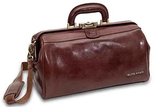 ELITE BAGS CLASSY Deluxe Arzttasche - braun, kompakt und traditionell - Aktentaschen mit geräumigem Hauptfach, abschließbarer Schnalle und übersichtlicher weit öffnender Gestaltung für optimale Organisation.