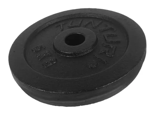 Tunturi Gewichte für Hanteln 1 x 5 kg, Hantelgewichte für 30 mm, Gusseisen