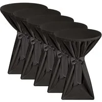 Beautissu Premium Stehtischhusse Ø 70cm Schwarz 5tlg