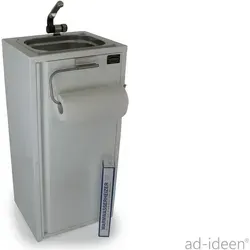 Mobiles Waschbecken 19L mit Warmwasser für Imbisse in weiß von ad-ideen